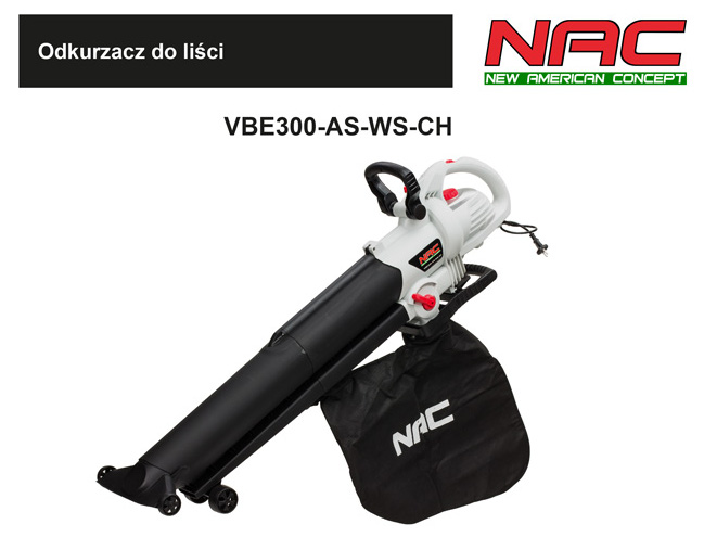 NAC Dmuchawa odkurzacz ogrodowy 3000W VBE300-AS-WS-CH NAC Dmuchawa odkurzacz ogrodowy 3000W VBE300-AS-WS-CH