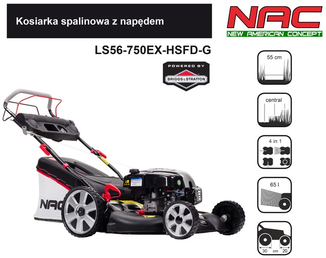 NAC Kosiarka spalinowa NAC Kosiarka spalinowa z napędem LS56-750EX-HSFD-G